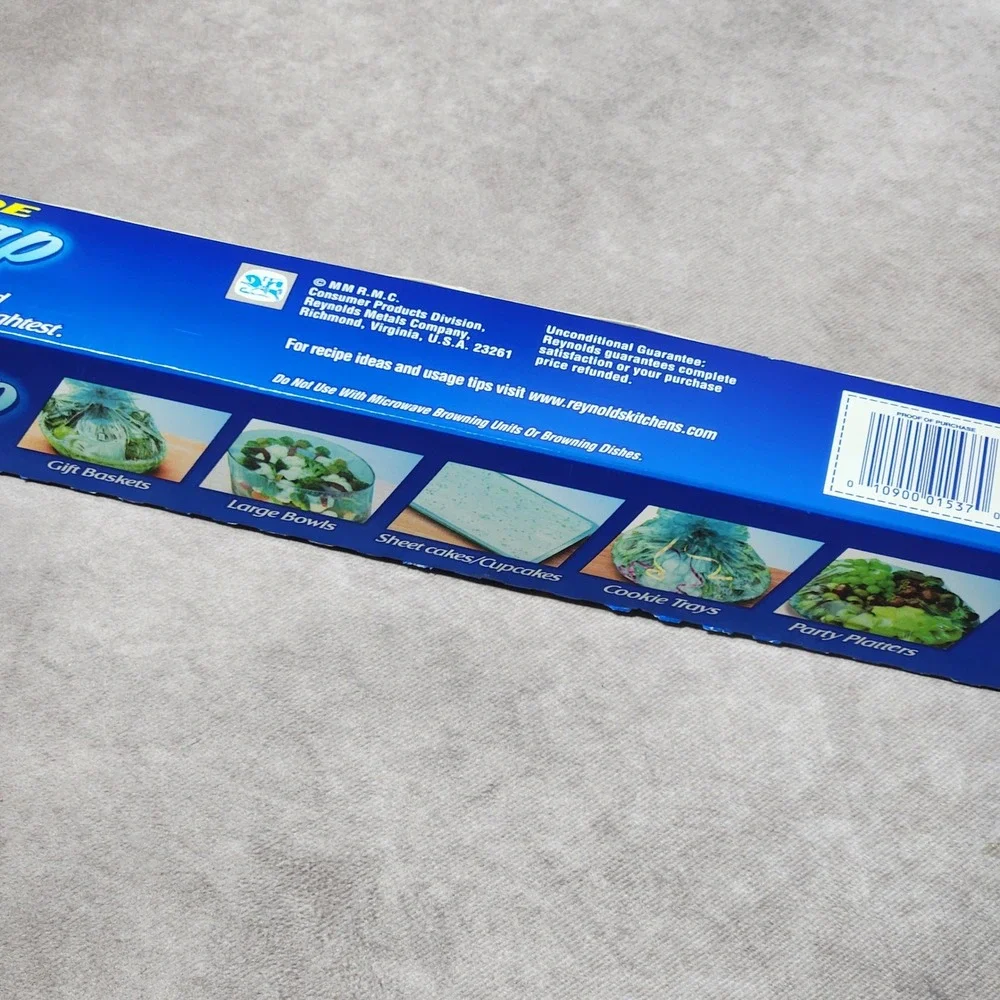 Reynolds Extra Wide Plastic Wrap 75 Sq Ft 18in x 50ft Teal‎ Tinted New Sealed